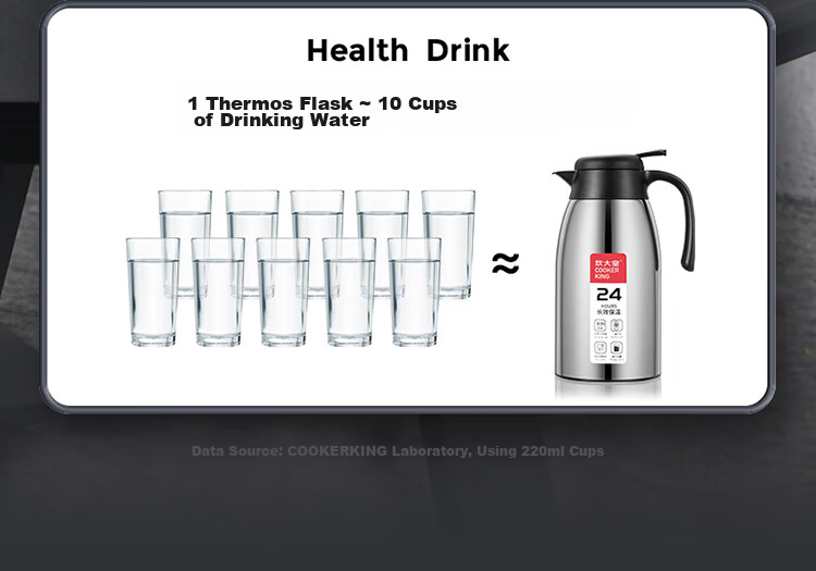 Chuida Huang Insulated Flask 316L Stainless Steel Large Capacity Household Hot Water Kettle Thermos Integrated Seamless Liner 1.5L Matte Black 6
