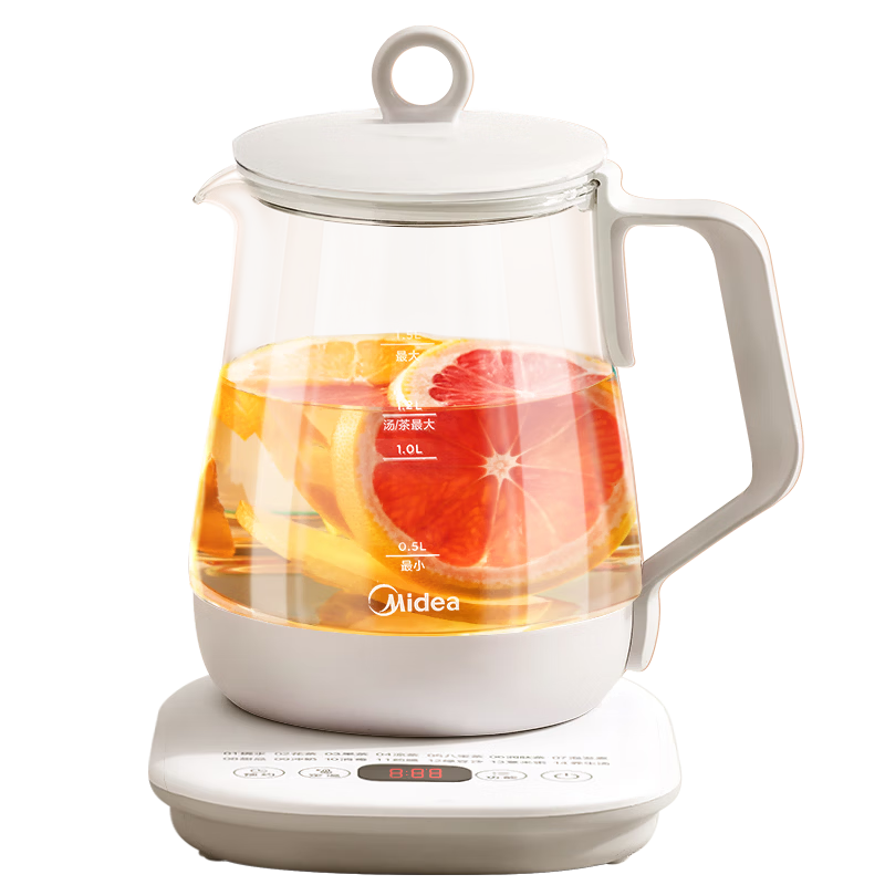 Midea 1.5L Electric Health Pot Fully Automatic Tea Kettle Water Boiler 24H Reservation 12H Smart Constant Temperature 11-Level Temperature Control MK-Y12Q