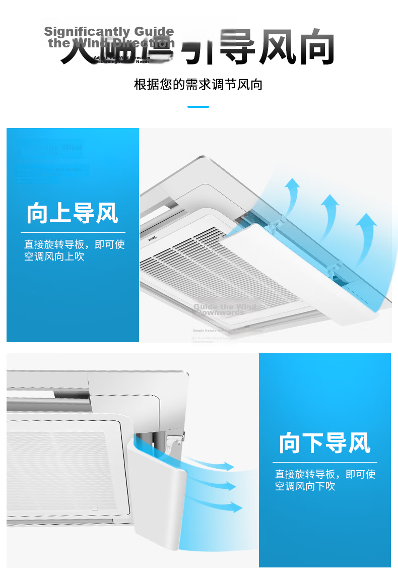 XIAOHUANGHOU Central Air Conditioning Wind Deflector, Anti-Direct Blowing Duct, No Drilling Required, Adjustable Angle, Alloy Durable, for Home And Office Use 6