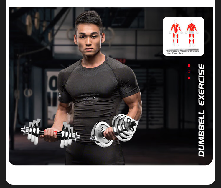 Chengyue Electroplated Dumbbell Barbell 20kg Adjustable Detachable Fitness Equipment Set CY-025 for Men and Women 8