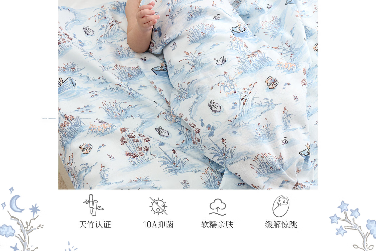 DOMIAMIA Newborn Baby Swaddle Blanket Lightweight Muslin Wrap for All Seasons 5