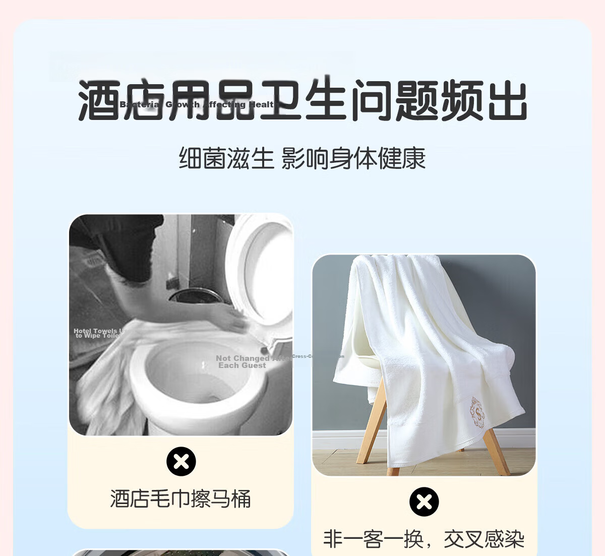 Ankexin Disposable Hair Drying Caps Super Absorbent Thickened Large Travel Portable Hair Towel 4-Pack 3