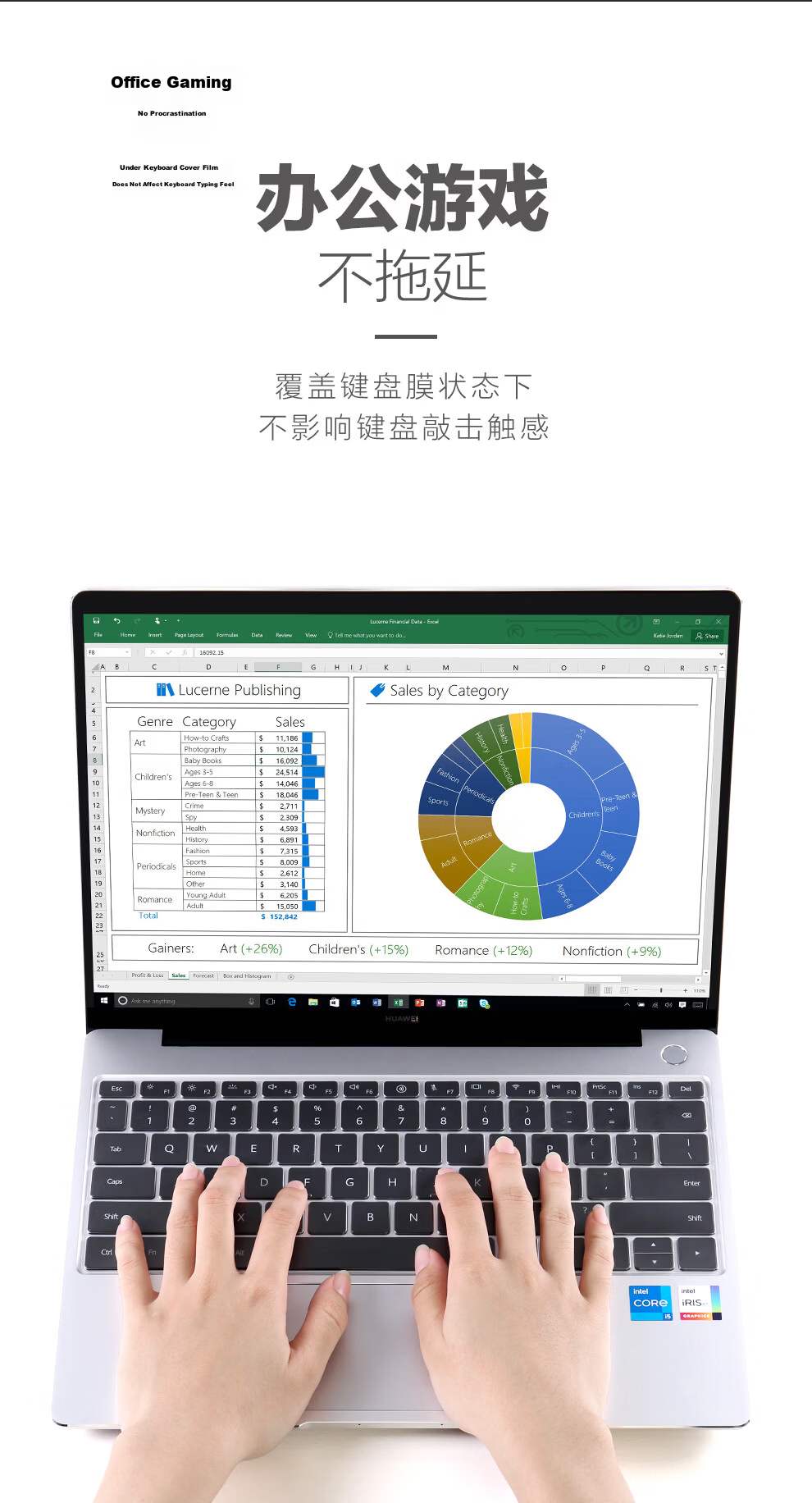 Jichuan Huawei MateBook X Pro Keyboard Cover 2021 Model, 13.9-Inch Laptop Keyboard Protector, TPU Ultra-Thin Transparent Invisible Dust-Proof Film, Waterproof Cover 8