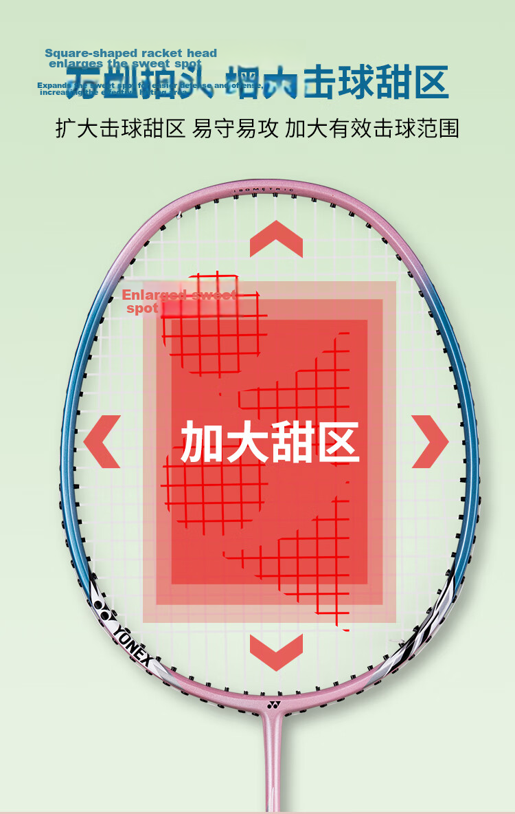 YONEX NR7I Carbon Shaft Badminton Racket Lavender/White Navy Pre-Strung with Grip for Match and Training 4