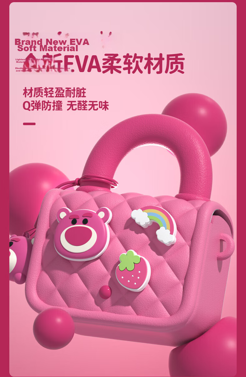 Disney Strawberry Bear Bag Children's Toy Girl Birthday Gift Crossbody Bag for Girls Ages 3-6, 9, 10, 12 8