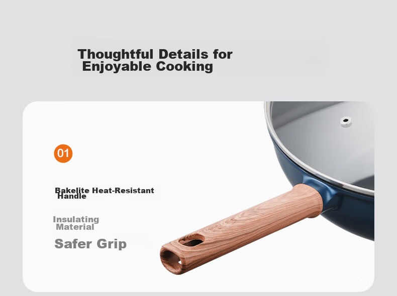 SUPOR Non-Stick Wok, Household Wear-Resistant Frying Pan, Smokeless Flat Bottom Pan, 30CM Stir-Fry Pan, Compatible with Gas And Induction Stoves 8