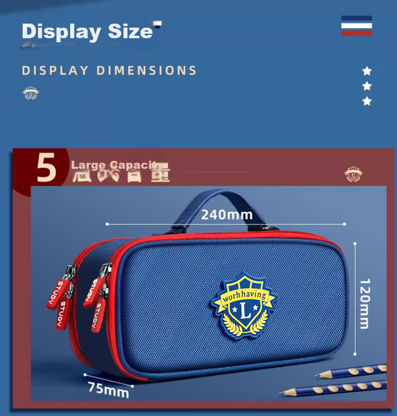 Shuxing Large Capacity Pencil Case Boys Stationery Box High School Primary Middle School British Style Grade 1-6 Pencil Box Boys Pencil Bag Girls Pencil Case Children's Stationery 12