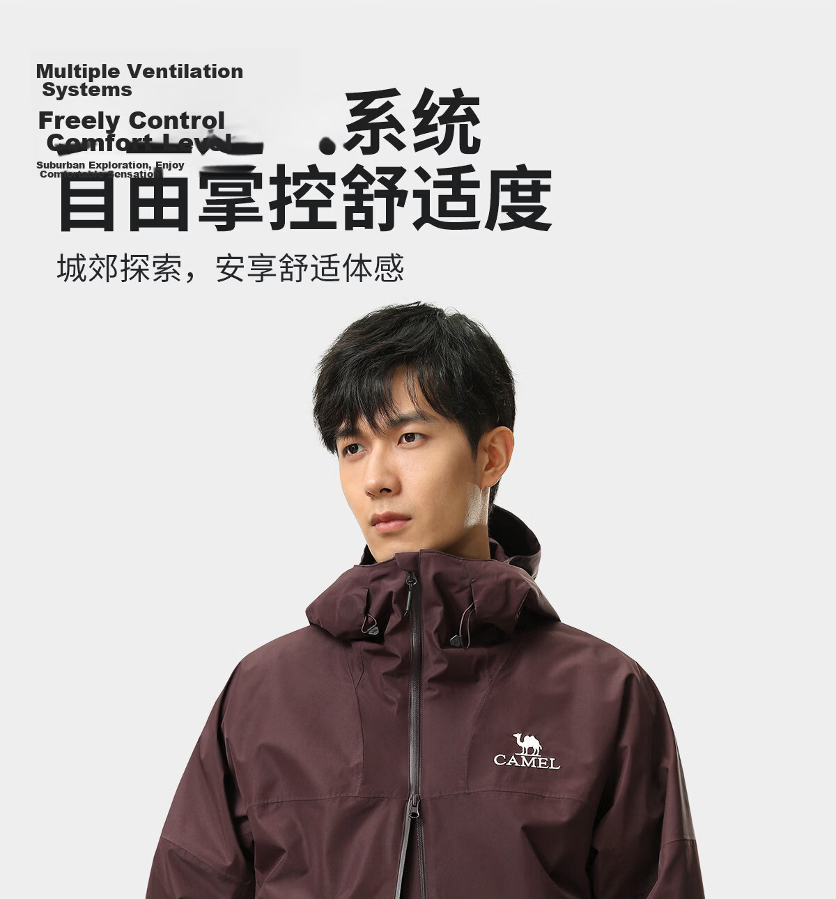 CAMEL [Wang Junkai's Choice], Outdoor Rain God Windbreaker Jacket for Men And Women, Hard Shell, Heavy Rain Level Windproof Waterproof Coat 18