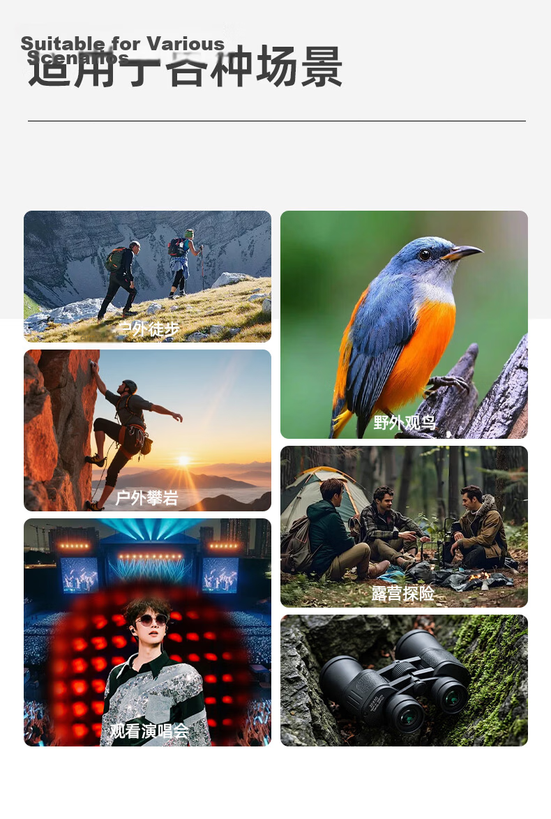 LUXUN Eagle 1st Generation Binoculars, High-Definition, High-Magnification, Military-Grade with Night Vision, 100 Professional-Level Adult Binoculars with Variable Magnification And Kilometer Scale 16