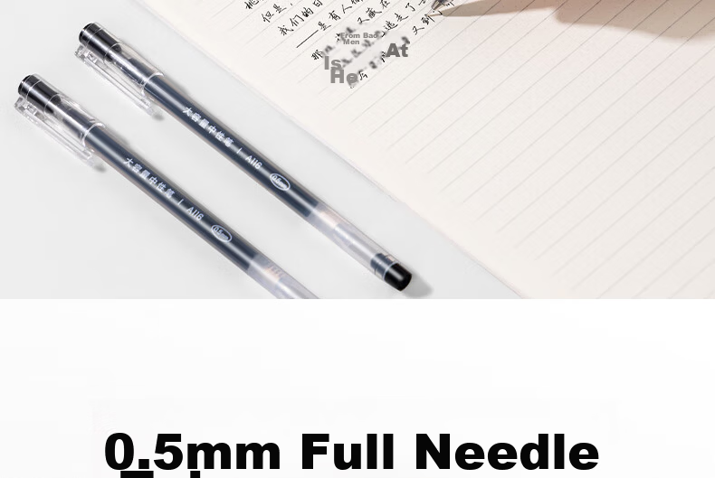 Deli Large Capacity Full Needle Tube Gel Pen 0.5mm Black 12pcs/Box DL-A116 Student Supplies 8
