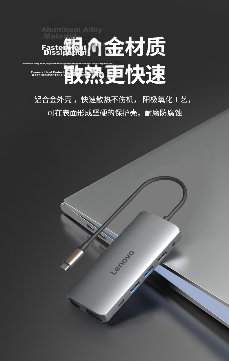 Lenovo Yinenzhe Thunderbolt 5 Docking Station Type-C Hard Drive Expansion 120GB Flash Transfer Dock 8K DP External Graphics 140W Fast Charging DK14 17