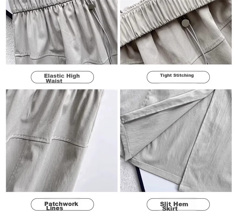 Langsha American Vintage Workwear Skirt Women Summer 2026 New High Waist Pear Shape Hip Cover Slimming Mid-Length Skirt 5