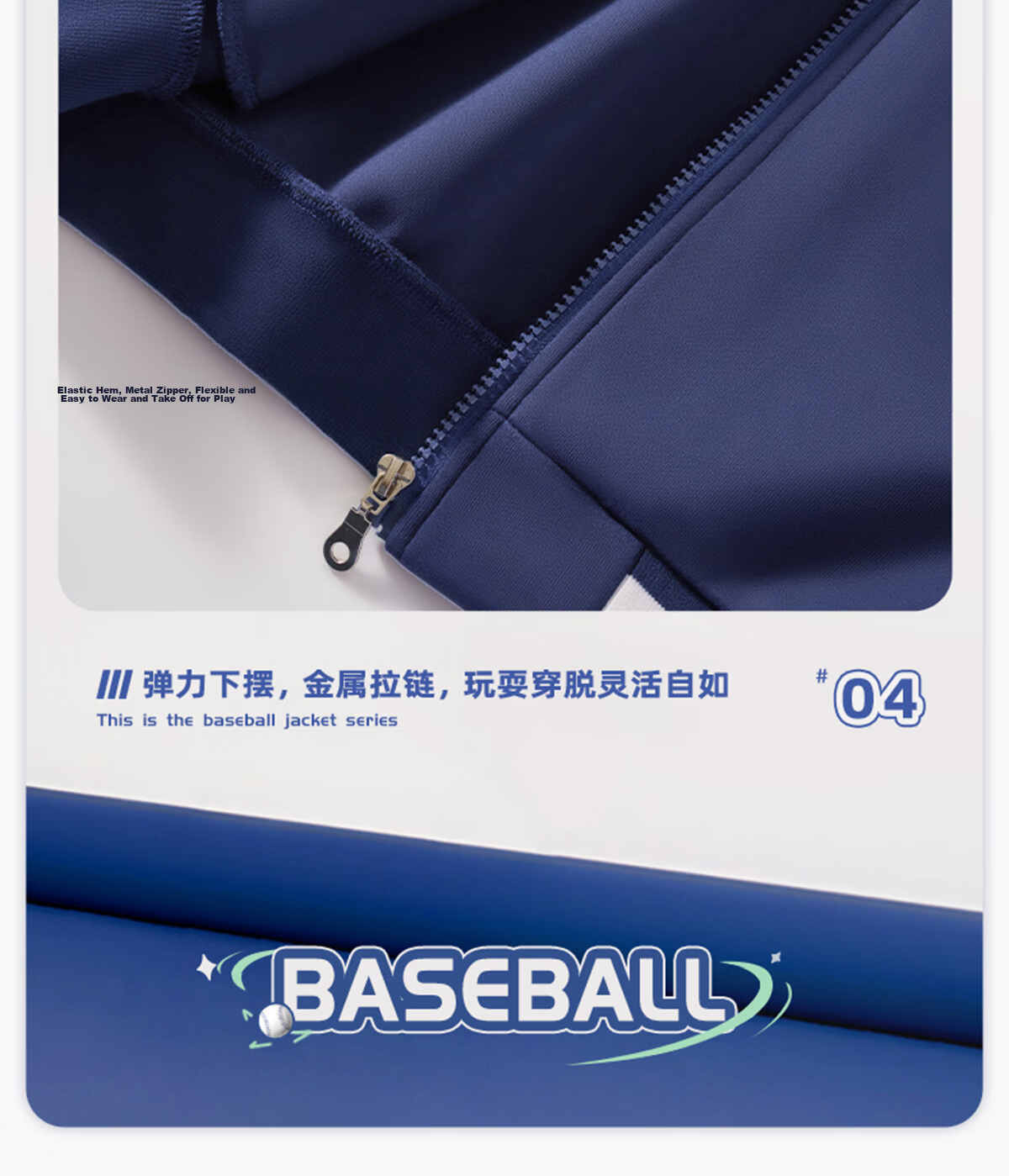 Langsha Boys and Girls Children's Baseball Jacket Set Spring Breathable Zipper Jacket Durable Sports Pants Navy Blue 140 23