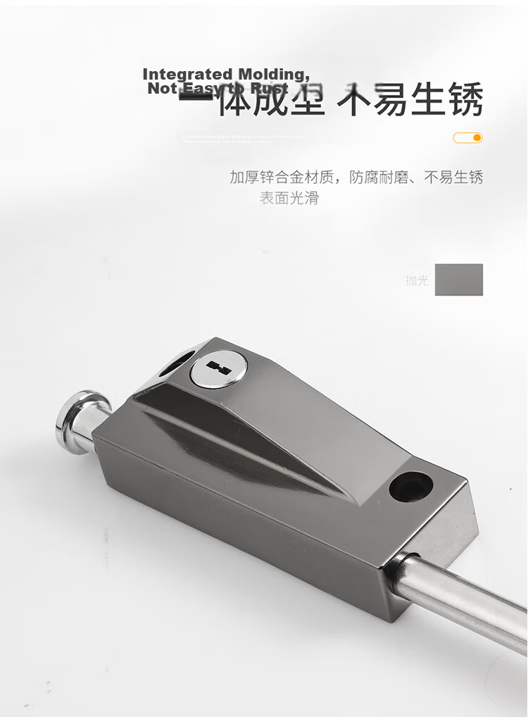 Auburn Floor Bolt Lock Rotating Door Bolt Lock Glass Door Lock Aluminum Alloy Door Bolt Lock 226 Black 6