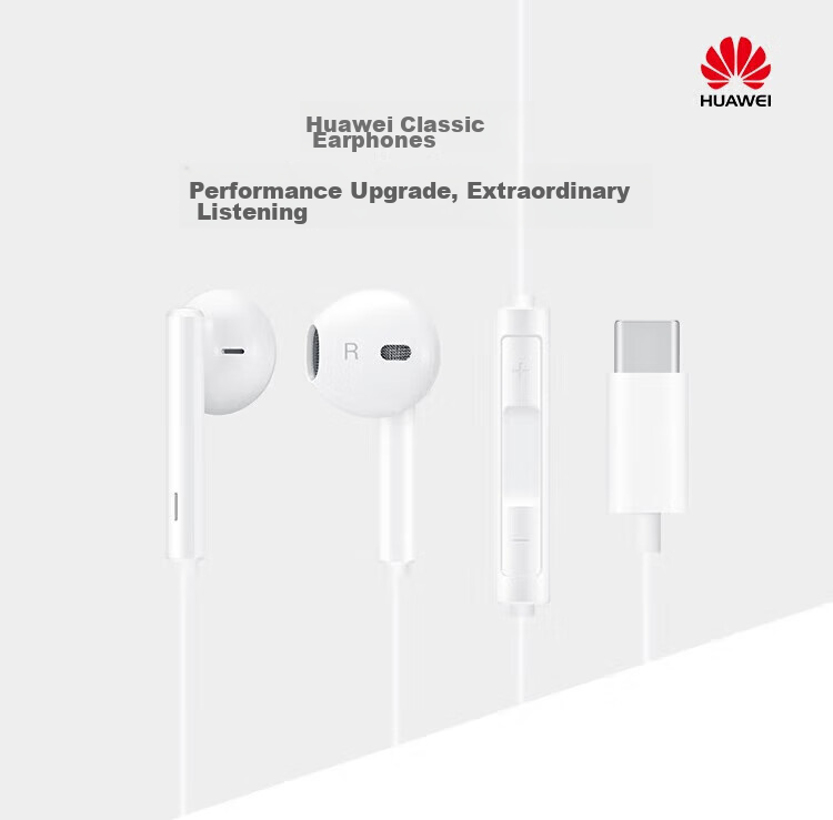 Huawei Original Type-C Wired Earphones for Mate70 Pro Mate60 Pro P60 P50 P40 P30 Nova 9 10 1180 90 100 Compatible with Apple 15 with Storage Bag 12