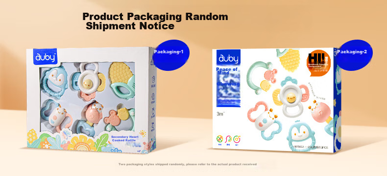Auby Infant Baby Rattle Teether Toy for Newborns 0-1 Year Chewable Grasping Training Full Moon Gift 1