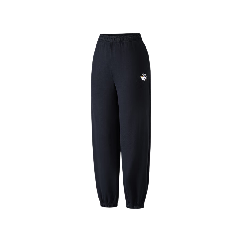 ANTA Snow Owl Fleece-Lined Knit Jogger Pants Women's Winter Casual Warm Trousers College Sports Pants