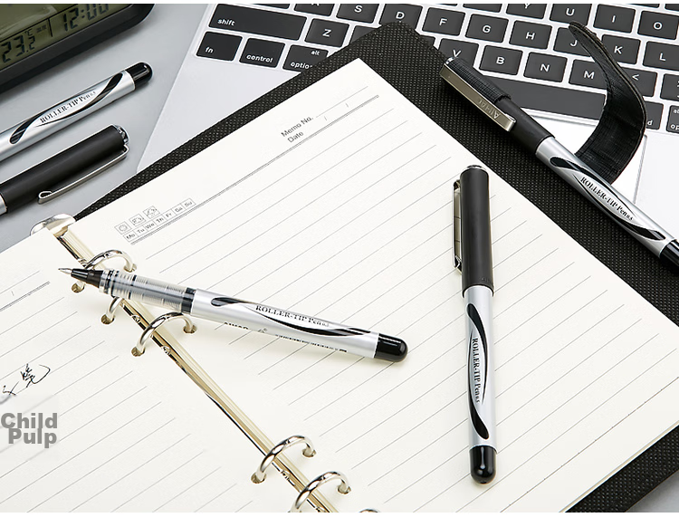 AIHAO Signature Pen, 0.5mm Black, Direct Liquid Rollerball Pen, Bullet Tip, Office Use, Water-Based Ink, Large Capacity Direct Liquid Pen, AH2000 8