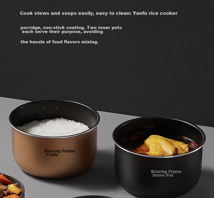 Mijia Xiaomi Electric Pressure Cooker, High-Pressure Cooker, Rice Cooker for Home Use, Serves 4-5 People, Multifunctional Electric Stew Pot, Cooks Rice And Porridge, Non-Stick Pot with Double Inner Containers, Large Capacity 5L 10