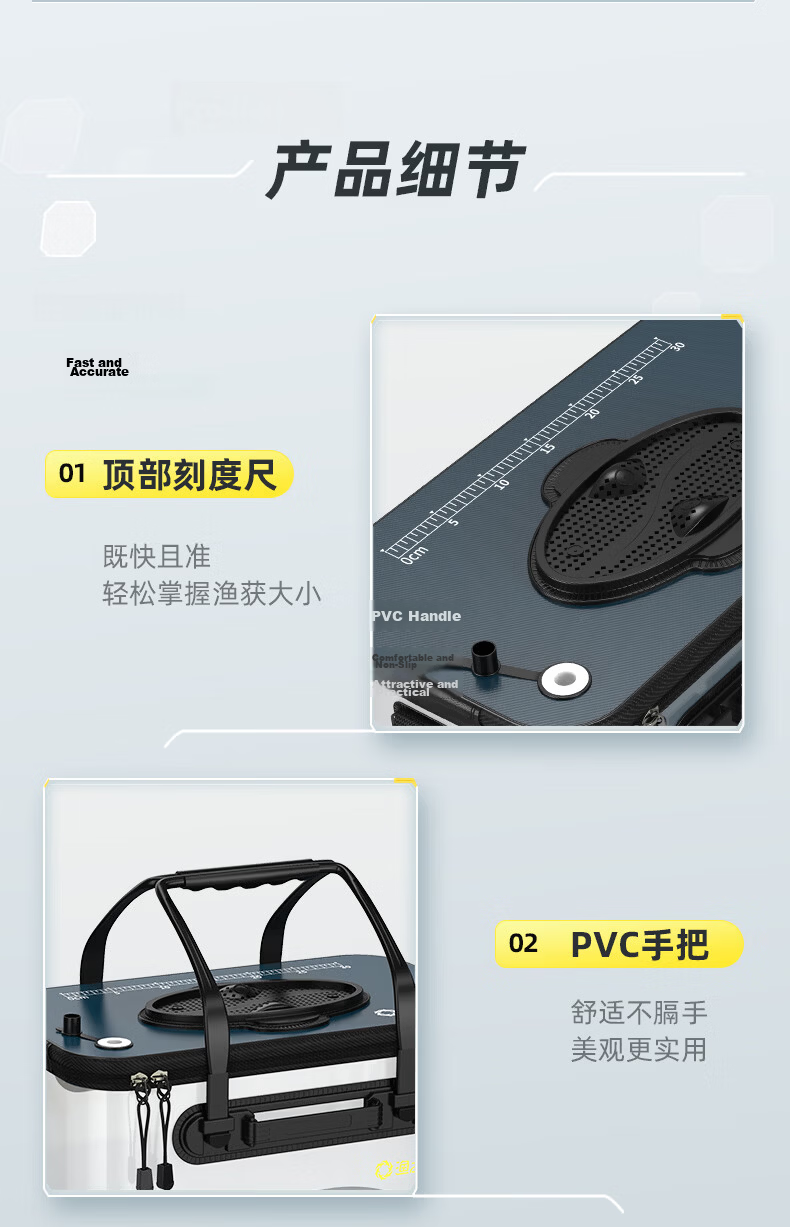 Yuzhiyuan Live Fish Bucket, Fishing Tackle Box, Foldable Water Bucket, Transparent Container, Navy Blue + Air Pump 14