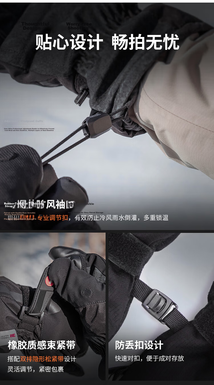 PGYTECH Photography Gloves Fleece Lined Warm Gloves Cold Resistant Cycling Skiing Camera Photography Gloves Fingerless Touchscreen Waterproof Winter Outdoor Professional Gloves Size M 10