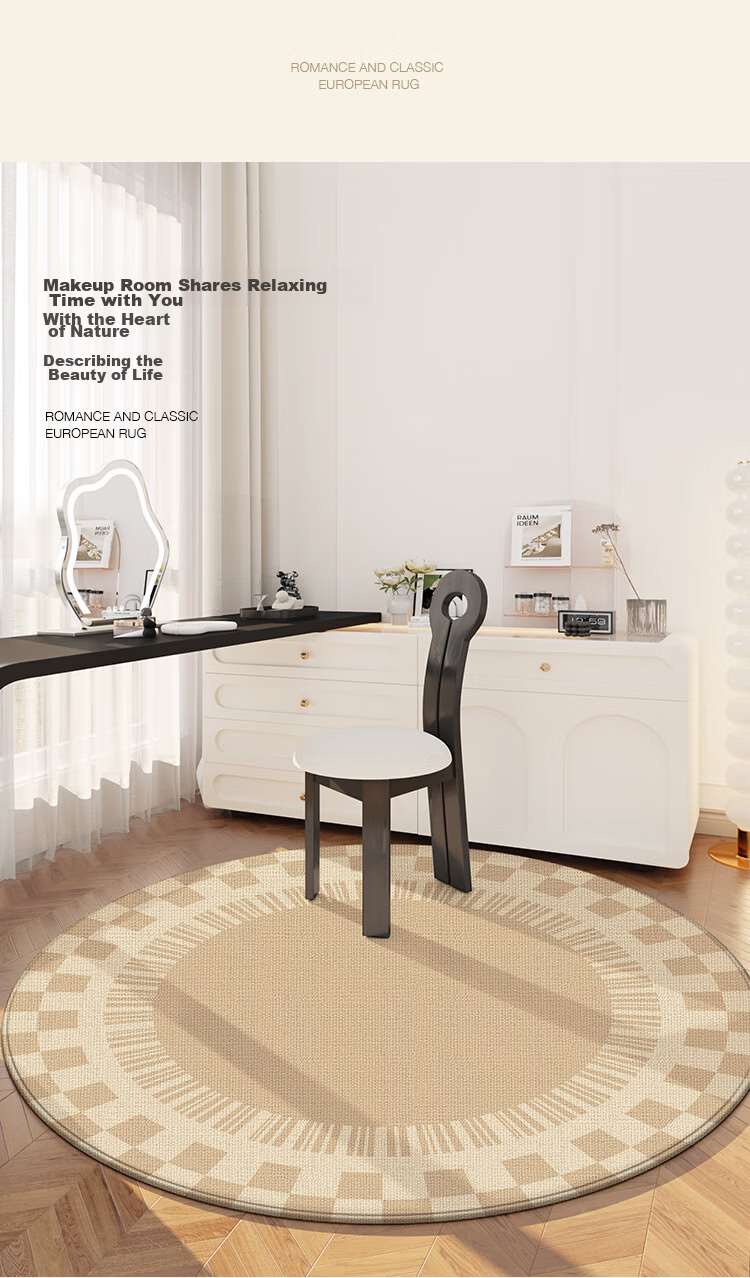 Dajiang Round Carpet Chair Mat for Study Room And Bedroom Swivel Chair, 100x100cm 6