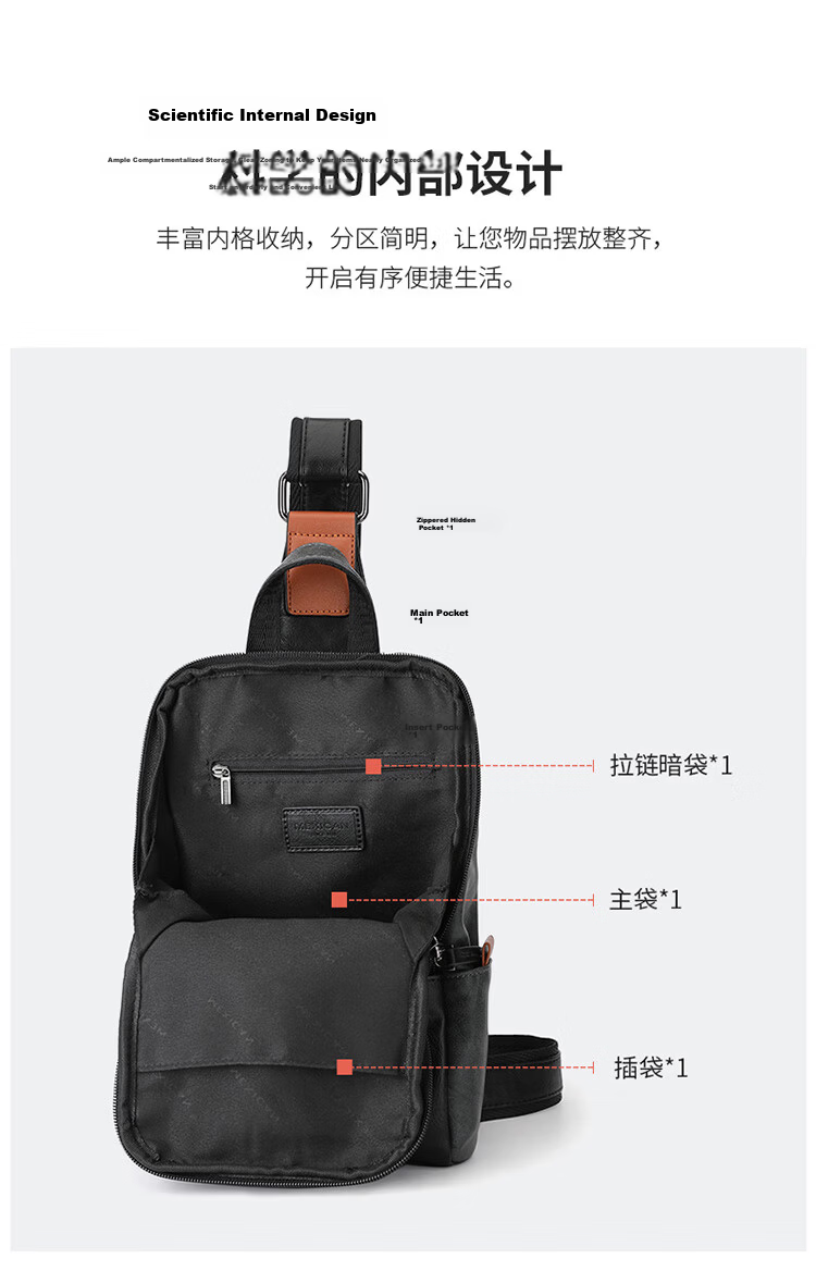 MEXICAN Men's Chest Bag, Portable Travel Casual Shoulder Crossbody Bag, Phone Waist Pack, Backpack, Cycling Fashion Commuter Student Bag 7
