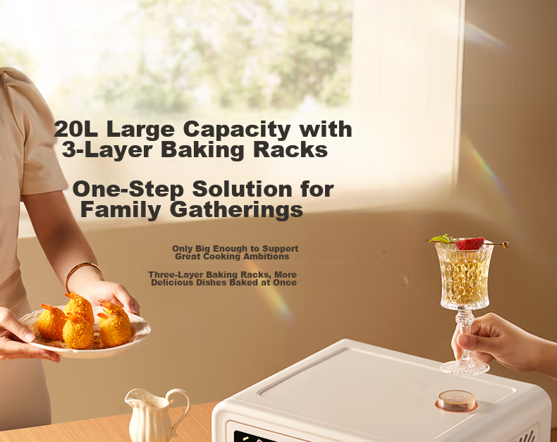 SUPOR Home Multi-Function 15L Air Fryer Oven Potato Maker, Hot Air Circulation with Independent Upper And Lower Temperature Control, Low-Fat Baking with Built-In Light OJ15AK811 14