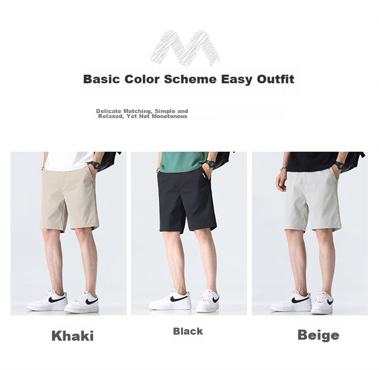 MARK FAIRWHALE Men's Shorts, Summer Business Casual Pants, Lightweight Straight-Leg Five-Point Shorts, Versatile Youth Trousers for Me 10