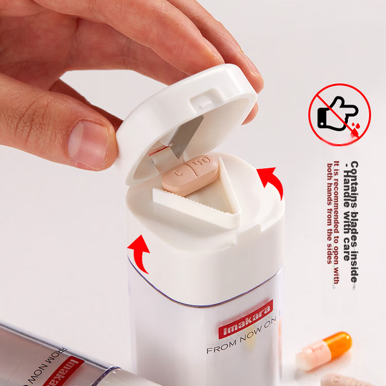 Daisy Leaf Japanese-Style Pill Cutter, Half And Quarter Pill Splitter, Pill Divider, Pill Cutter, Portable Small Pill Box 1