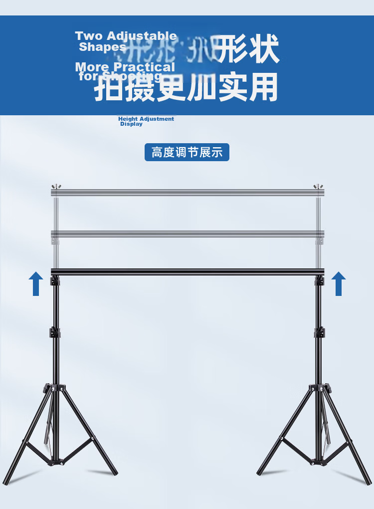 Leiz 2x2m Photography Background Stand Live Green Screen Support Chroma Key Photo Backdrop Stand Portrait Clothing ID Photo Shooting Thickened Portable Telescopic Gantry Background Stand 14