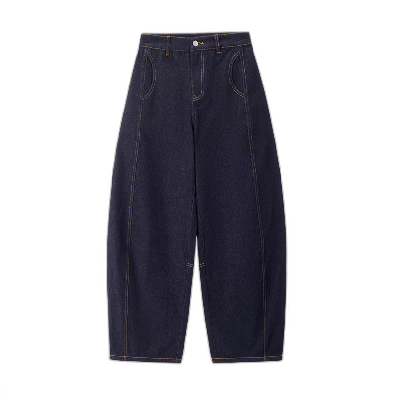 Giordano Designer Original Color Women's Denim Jeans Autumn Winter Contrast Stitch High Waist Carrot Pants 18415816
