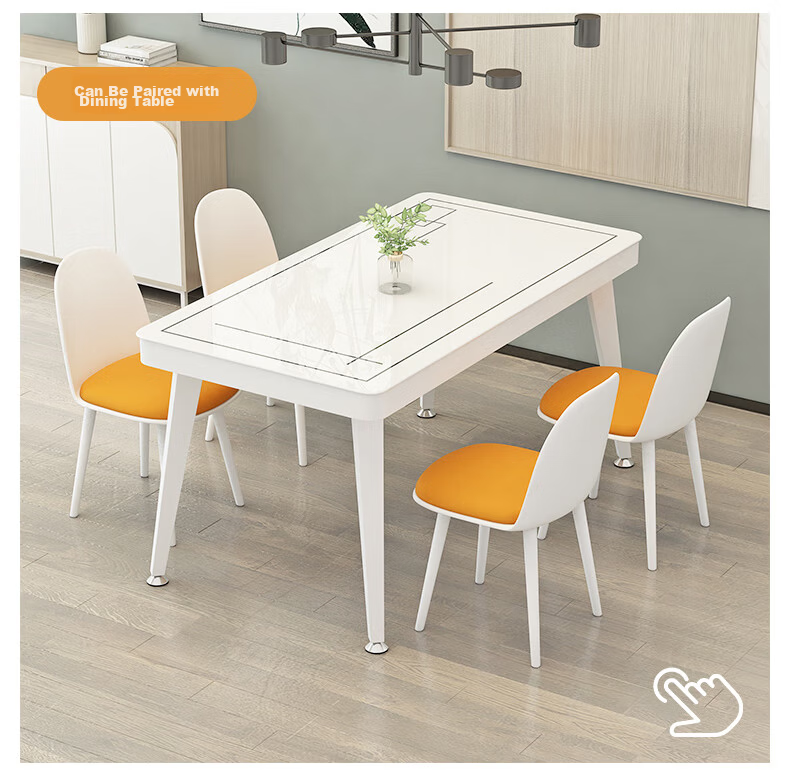 Fanshe Dining Chair Home Small Apartment Backrest Dining Table Chair Nordic Soft Upholstered Meeting Chair Restaurant Chair 1 Piece 5