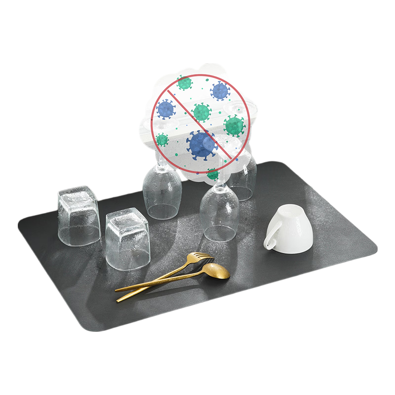 Qiqi Home Kitchen Countertop Drainage Mat Table Mat Cup Bowl Plate Drying Mat Tea Table Absorbent Cup Mat Wash-Free Heat Insulation Mat