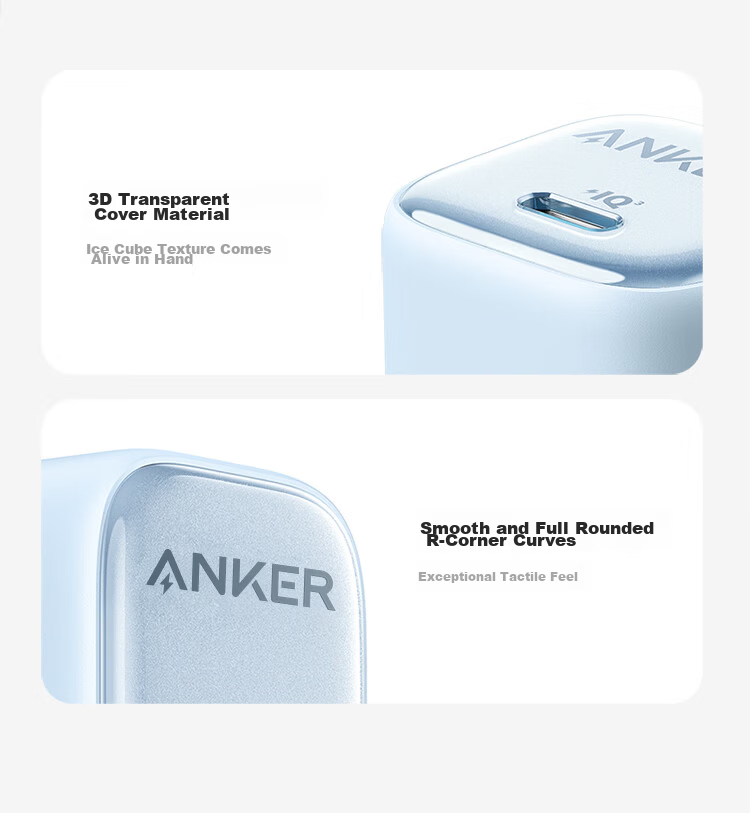 ANKER 30W Ice Point Charger Apple 17W Type-C PD Fast Charging GaN Adapter for iPhone 16 Pro Max 15/14 Apple iPhone iPad Plug Blue 21