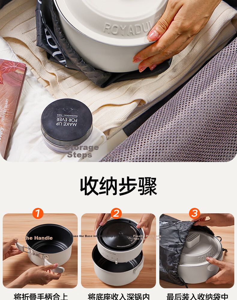 ROYALTY LINE Portable Electric Cooking Pot 1-2 Person Electric Stew Pot Porridge Cooker Small Soup Pot Baby Food Multi-Functional Electric Cooker 0.8L Nordic Green 9