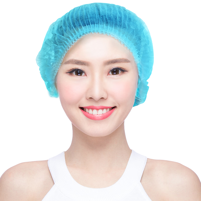 Ams Disposable Hats, Thickened Non-Woven Head Covers, Breathable Mesh Hair Caps, Kitchen Chef Dust-Free Workshop Work Hygiene Anti-Pollution Oil Smoke Dust-Proof Head Covers, Two Thousand Pieces, Blue