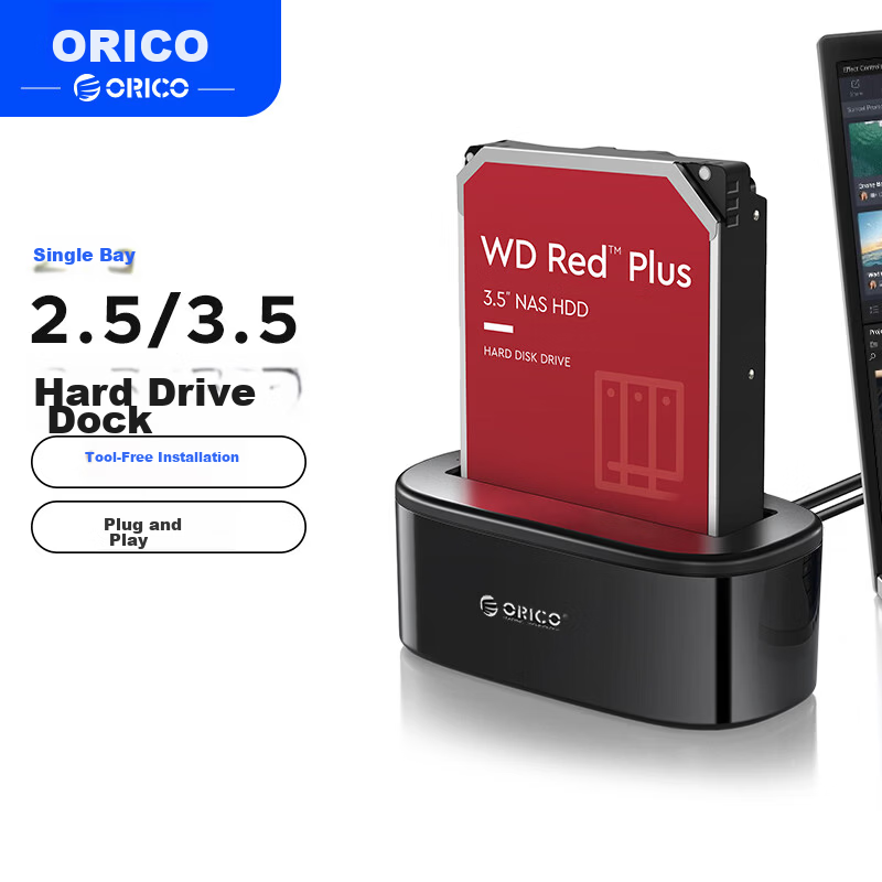 ORICO 2.5/3.5 Inch SATA HDD Enclosure Dock USB 3.0 External Hard Drive Docking Station for Desktop Laptop 6218US3