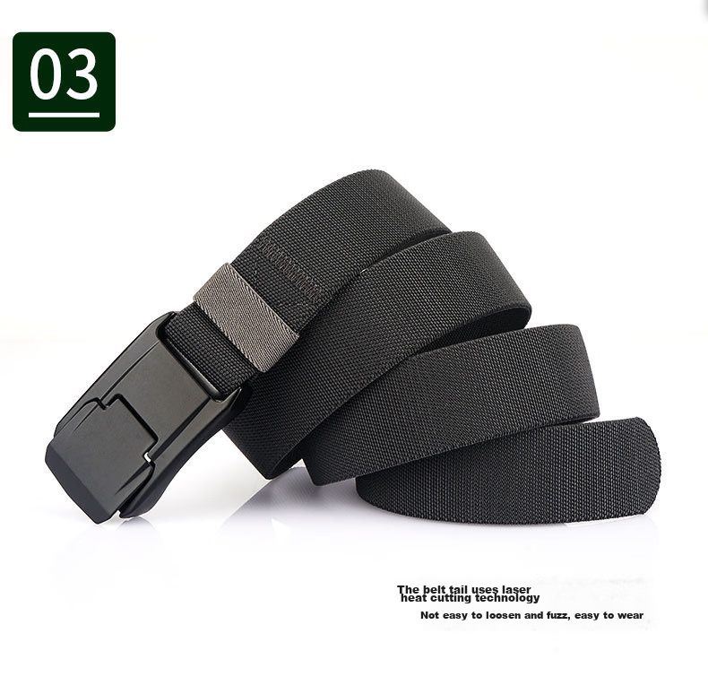 Extreme Tactical Men's Quick-Release Buckle Woven Belt Outdoor Workwear Trendy Canvas Elastic Casual Military Training Waistband 15
