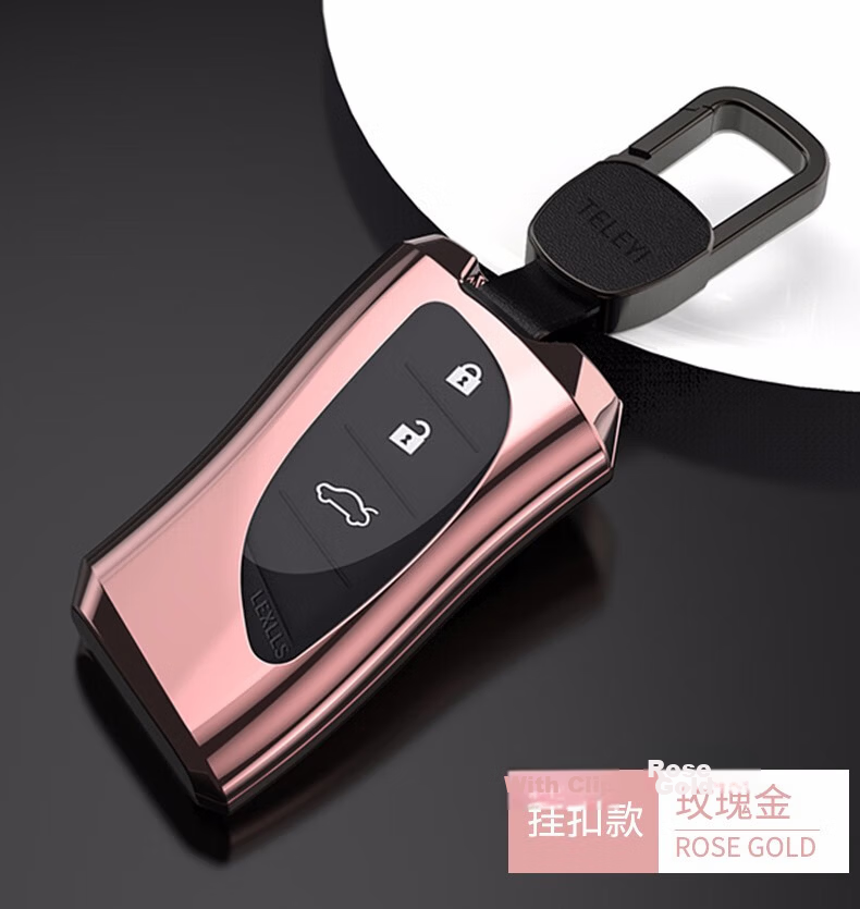 Digalun Lexus ES200 Car Key Cover UX260h Case NX300h Keychain RX450h Shell LS500h Premium CT200h Full Wrap Space Gray with Genuine Leather Buckle 15