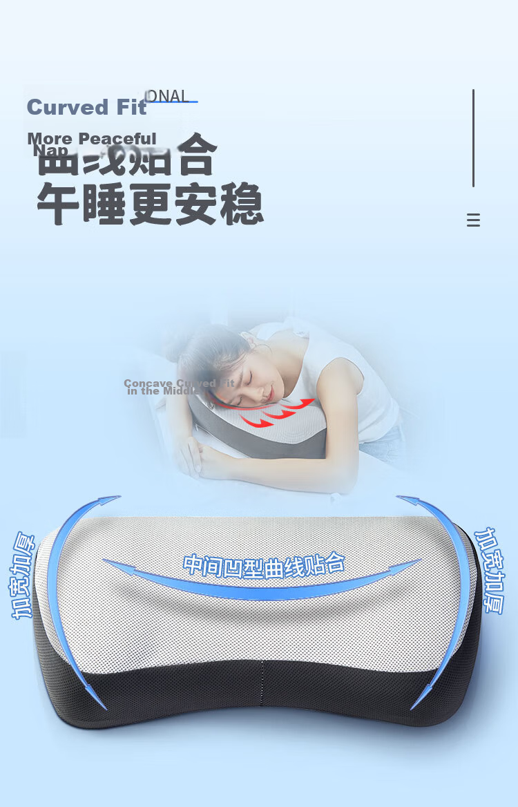 Aeromax Small Memory Foam Pillow for Office Nap, Student Lunch Break, Multifunctional Portable Sleeping Pillow Cushion Pillow 3