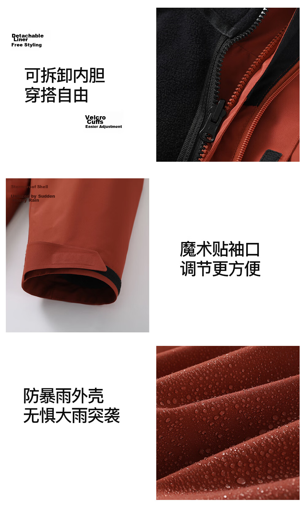 Pelliot Mountain Classic 2.0 3-in-1 Waterproof Jacket Unisex Spring Autumn Warm Coat Jacket 11340105 Blue S 28