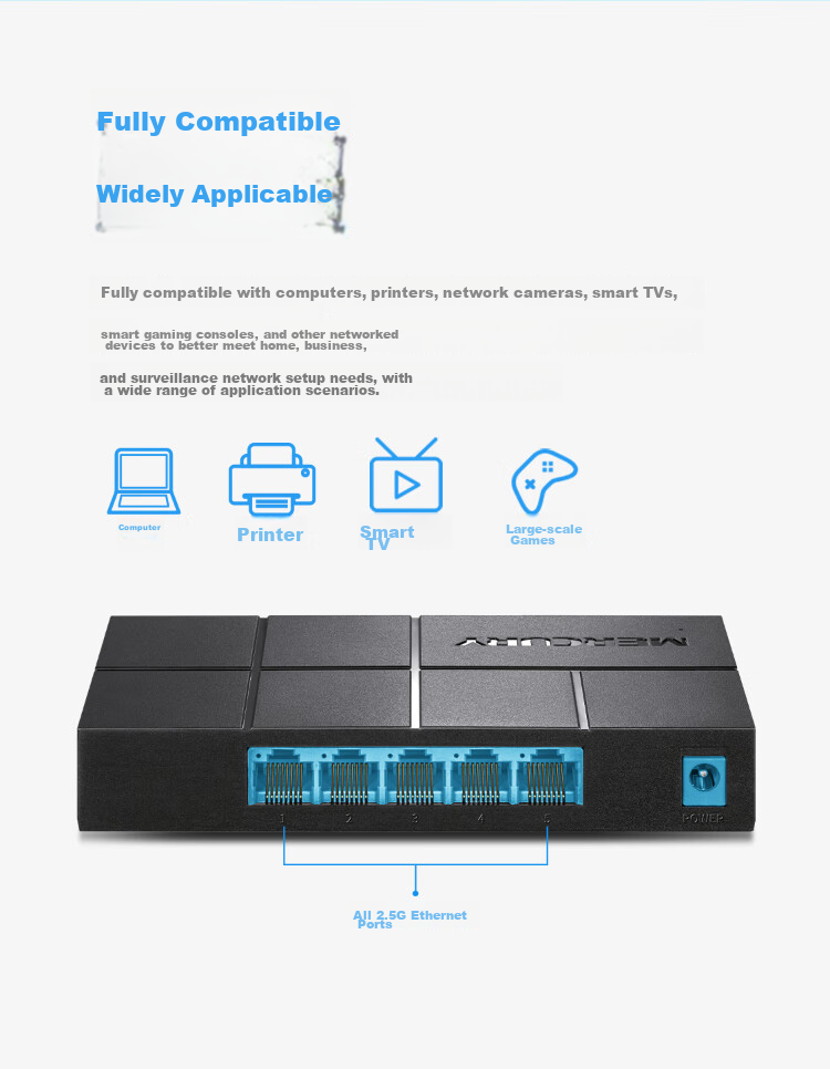 MERCURY 2.5G Intelligent Managed Switch, 4*2.5G+2*10G Optical Ports, VLAN Segmentation, Port Aggregation, Paired with NAS Optical Modem SE106 Pro 4