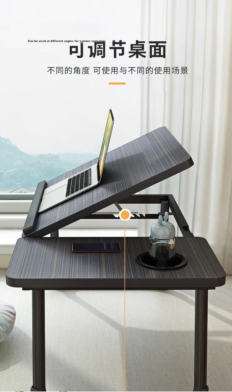 Mryc Adjustable Computer Desk Stand, Laptop Riser Workstation, Monitor Heightening Platform, Standing Desk, Foldable, Pneumatic Stepless Lifting, Black, Double-Layer, 80cm 5