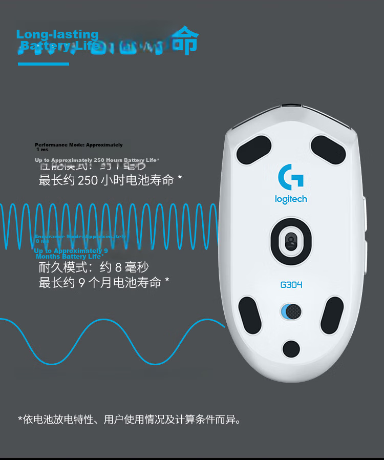 G G304/G304X Wireless Gaming Mouse Lightweight Portable FPS Delta Valorant Essential CS2 G304 Green 4