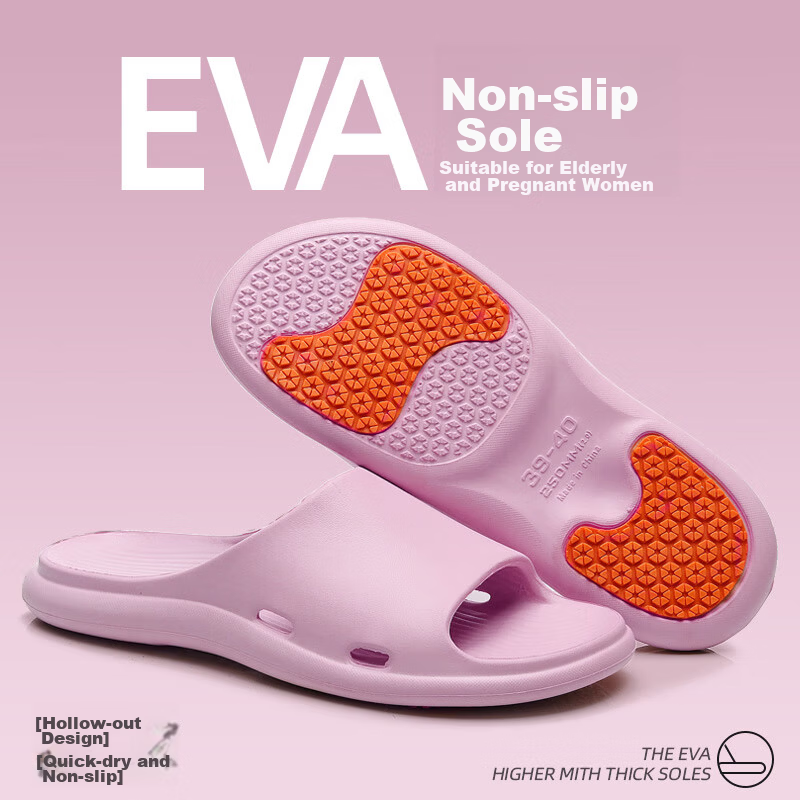 XGGC Non-Slip Slippers for Men Summer Indoor Bathroom Shower Pregnant Women Home Purple Size 35-36