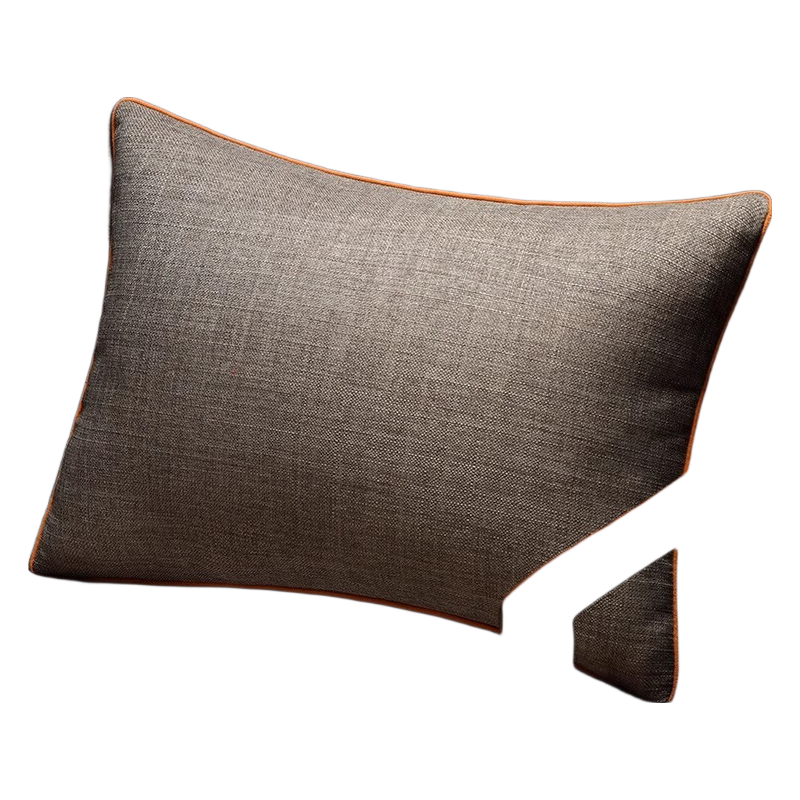 Huamanshengting Lumbar Pillow with Core, Chinese-Style Throw Pillow, Sofa Backrest Cushion, Car Lumbar Support Pad, Solid Color Smoke Gray, 35*50cm