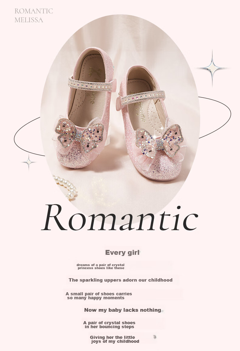 Fulomi Girls Princess Shoes Spring Autumn Children's Sequin Crystal Flats Performance Dress Shoes Light Gold Size 32 2