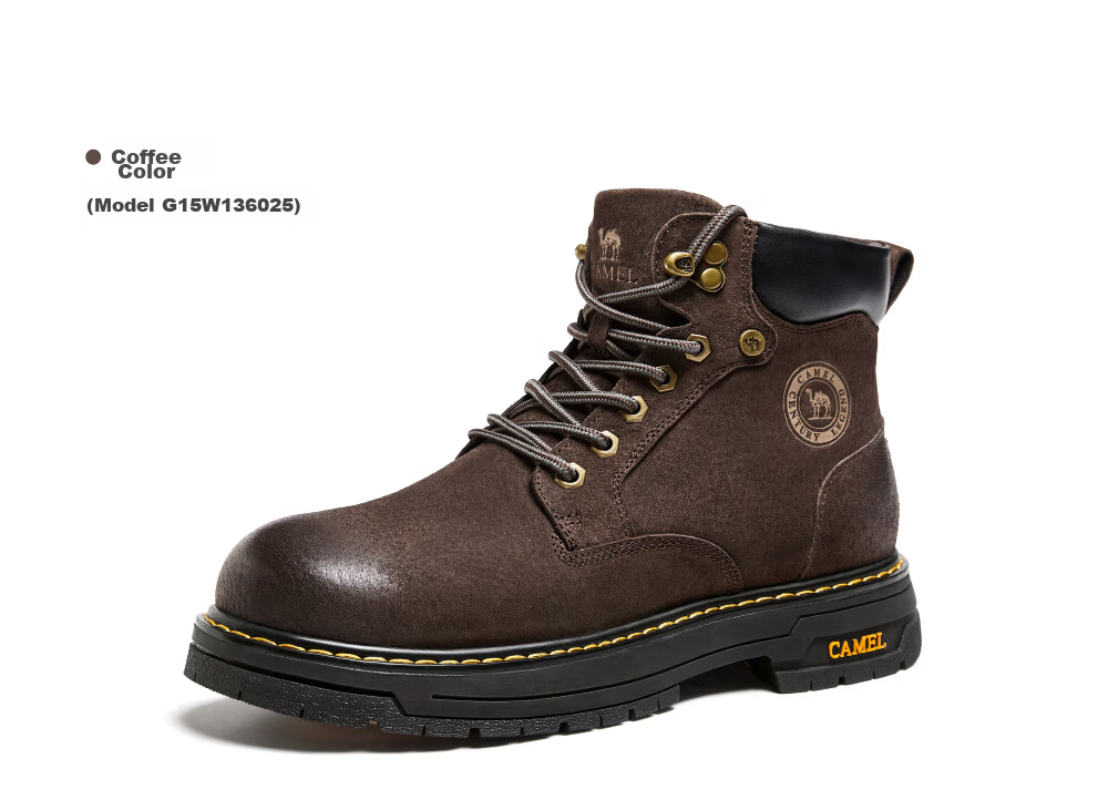 CAMEL Wang Junkai Edition Martin Boots High-top Outdoor Work Yellow Boots Men GE122W7757T Golden Yellow 42 36