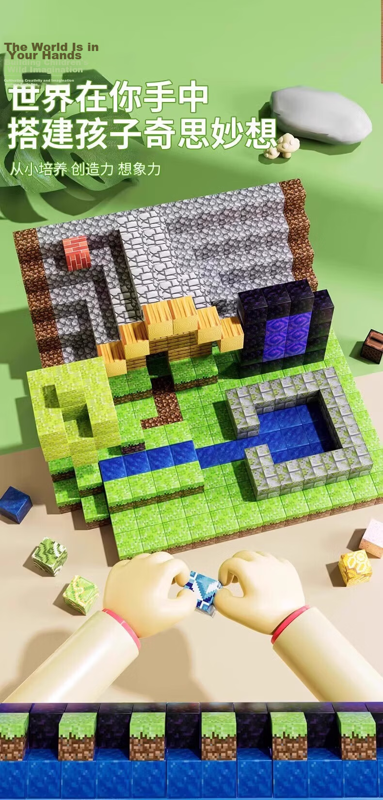 JEPPE Minecraft Magnetic Building Blocks Large Particle Storage Box Boys Girls Kids Toy Gift 6